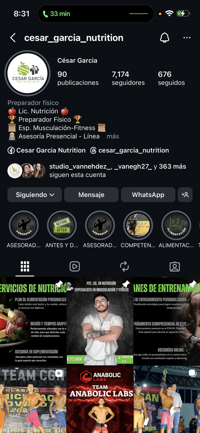 Testimonio de INSTAGRAM Cesar Garcia Nutrition